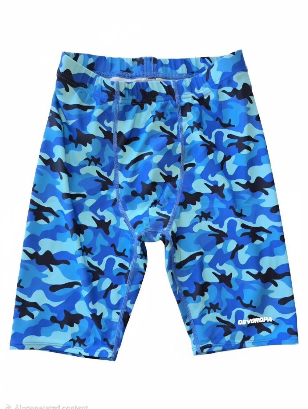 Boys' Blue Camo Swim Trunks - Quick-Dry Jammer